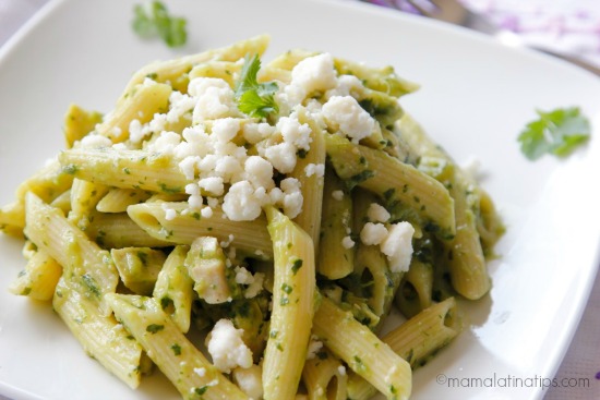 Penne Pasta with Salsa Verde • Mama Latina Tips
