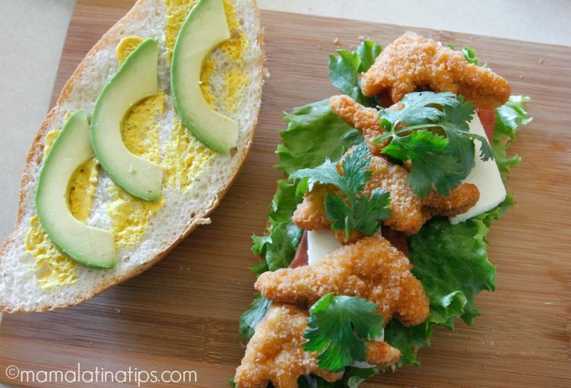 Chicken nugget torta with cilantro - mamalatinatips.com