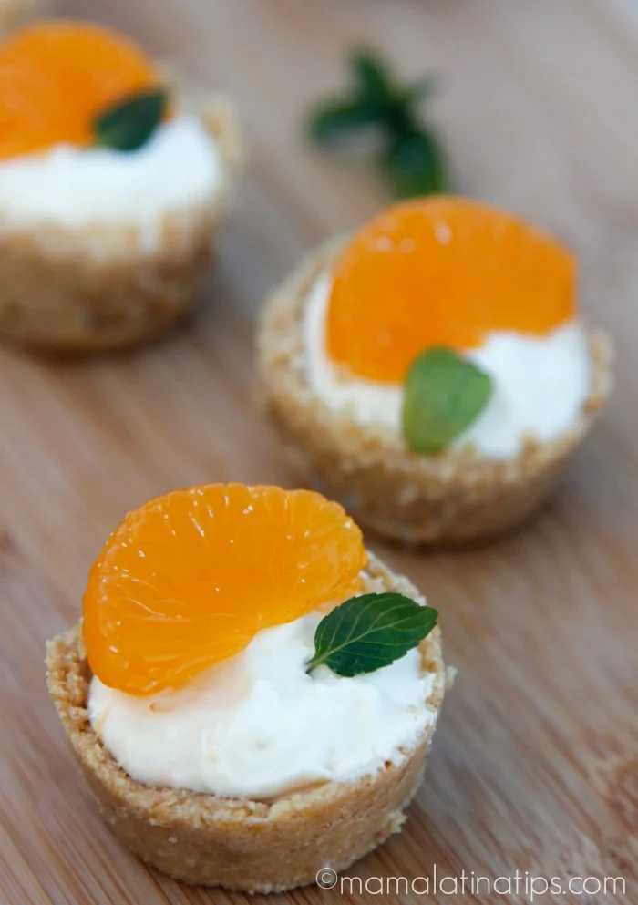 Mini Tartaletas de Mandarina Sin Horneado - mamalatinatips.com