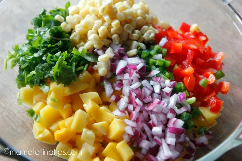 Mango Salsa ingredients - mamalatinatips.com