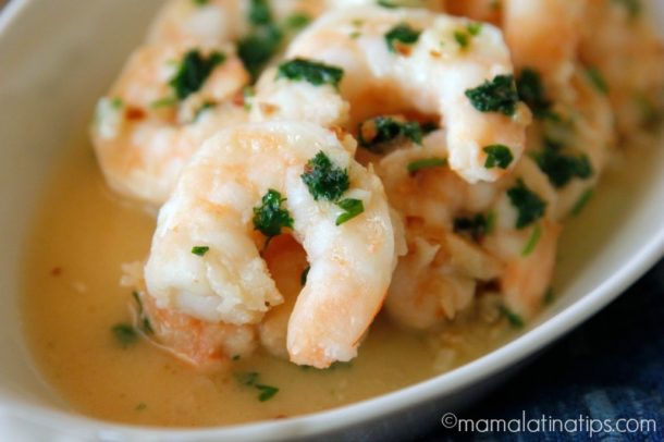 Garlic Butter Shrimp • Mama Latina Tips