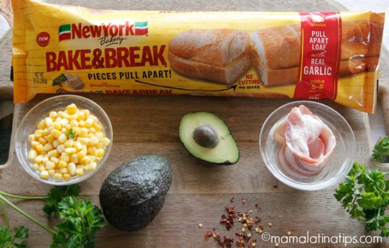 Bacon Avocado Garlic Toast With Corn • Mama Latina Tips