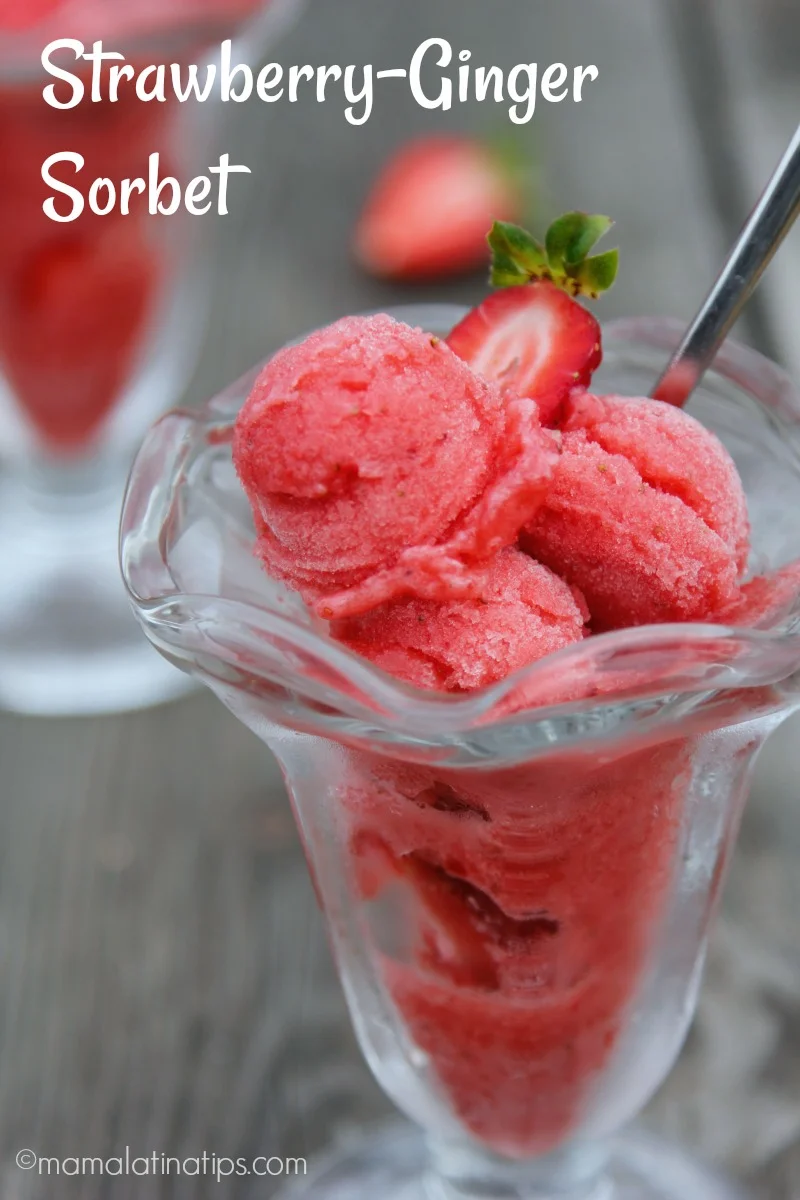 Strawberry Ginger Sorbet