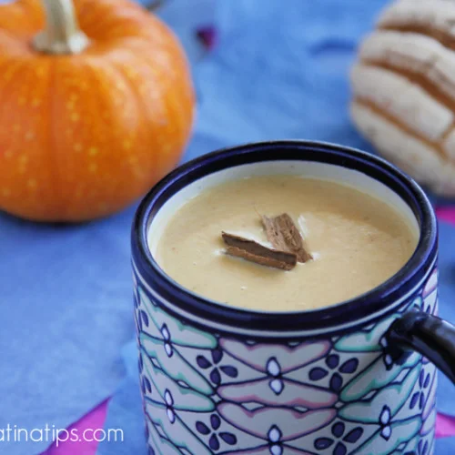 Pumpkin atole with conchas