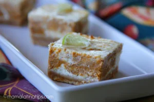 Barras de queso y calabaza marmoleadas