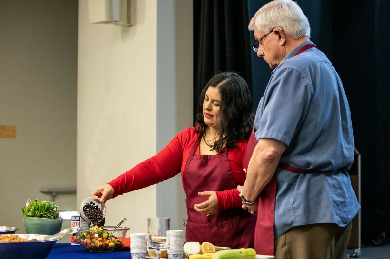 Cooking demonstration at the Long Beach Senior Arts Colony 