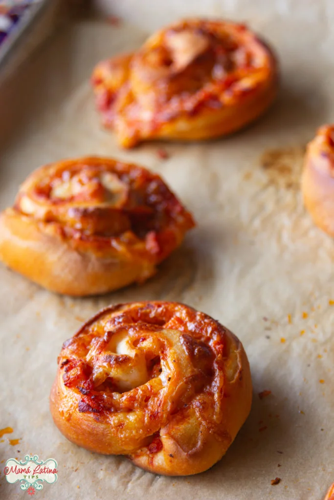 chicken enchilada pinwheels after baking